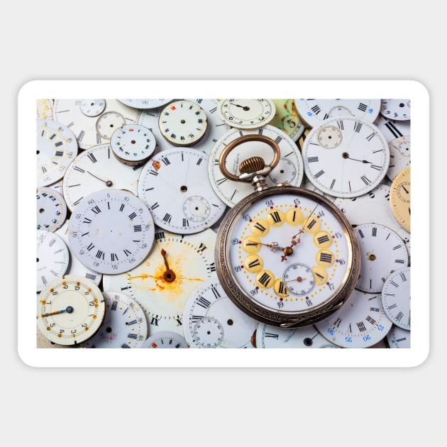 Beautiful Pocket Watch On Old Dials Sticker by photogarry